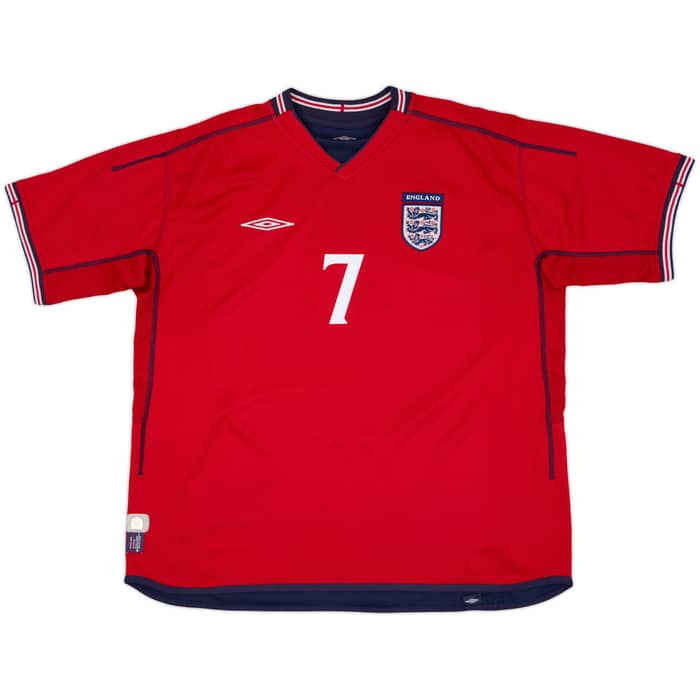 2002-04 England Away Shirt Beckham #7 - 6/10 - (XXL)