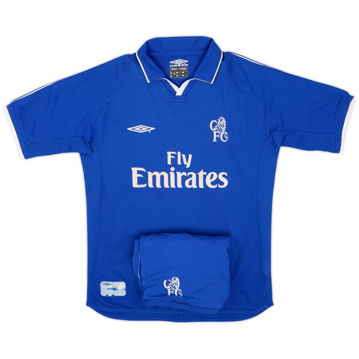 2001-03 Chelsea Home Shirt & Shorts - 7/10 - (M.Boys)