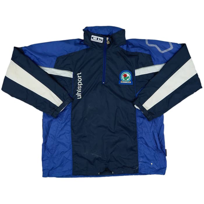 1998-00 Blackburn Uhlsport 1/4 Zip Hooded Rain Jacket - 7/10 - (XL)