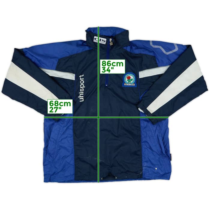 1998-00 Blackburn Uhlsport 1/4 Zip Hooded Rain Jacket - 7/10 - (XL)