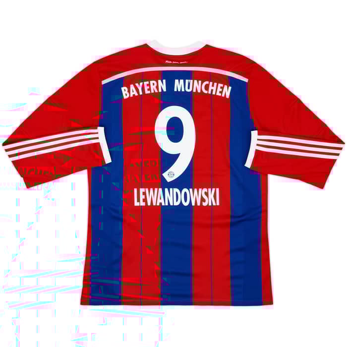 2014-15 Bayern Munich Home L/S Shirt Lewandowski #9 - 6/10 - (XL)
