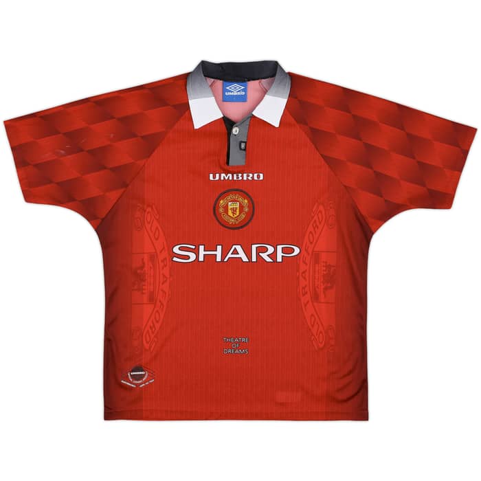1996-98 Manchester United Home Shirt Cantona #7 - 8/10 - (L)