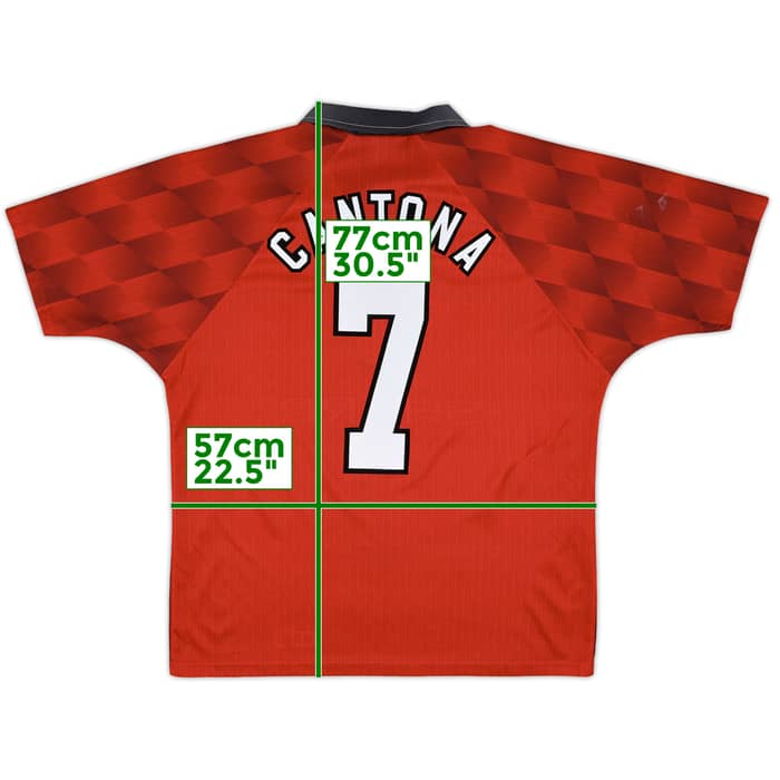 1996-98 Manchester United Home Shirt Cantona #7 - 8/10 - (L)
