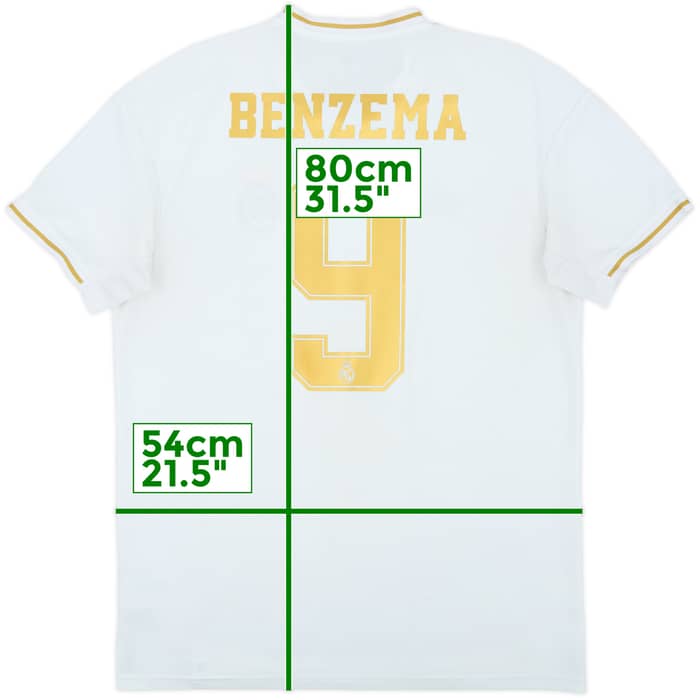 2019-20 Real Madrid Home Shirt Benzema #9 - 7/10 - (L)