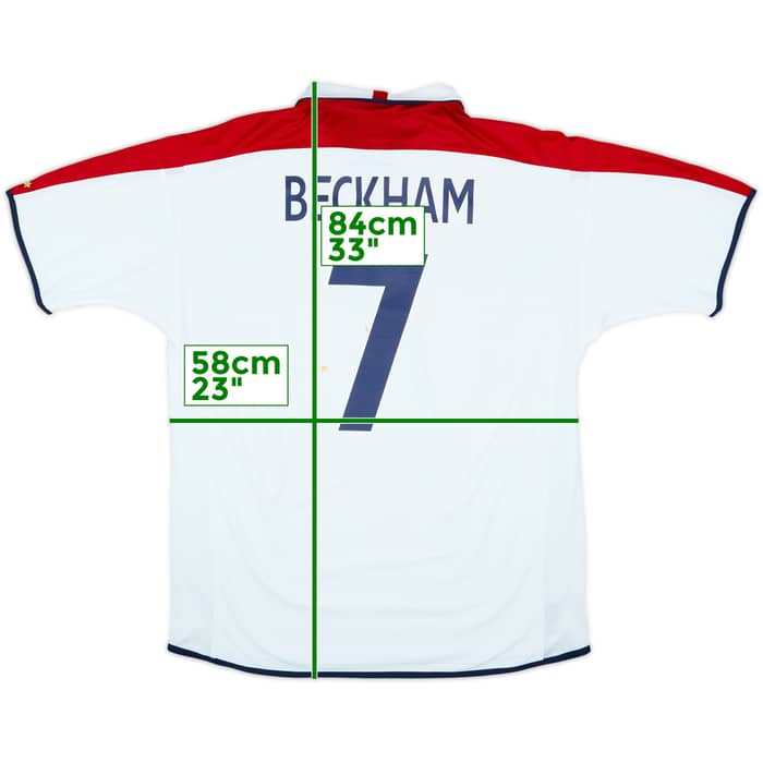 2003-05 Inglaterra Camiseta Local Beckham #7 - 6/10 - (XXL)