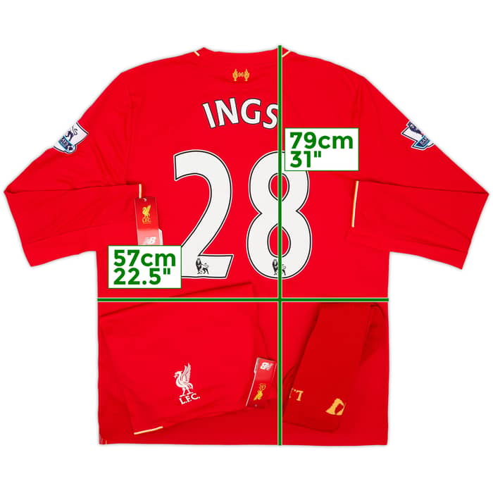 2015-16 Liverpool Home L/S Full Kit Ings #28 (XL)