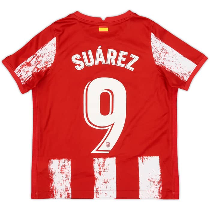 2021-22 Atletico Madrid Home Shirt Suarez #9 - 8/10 - (S.Boys)