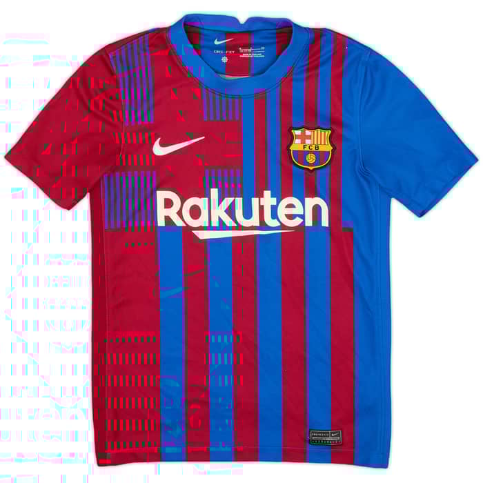 2021-22 Barcelona Home Shirt - 7/10 - (S.Boys)