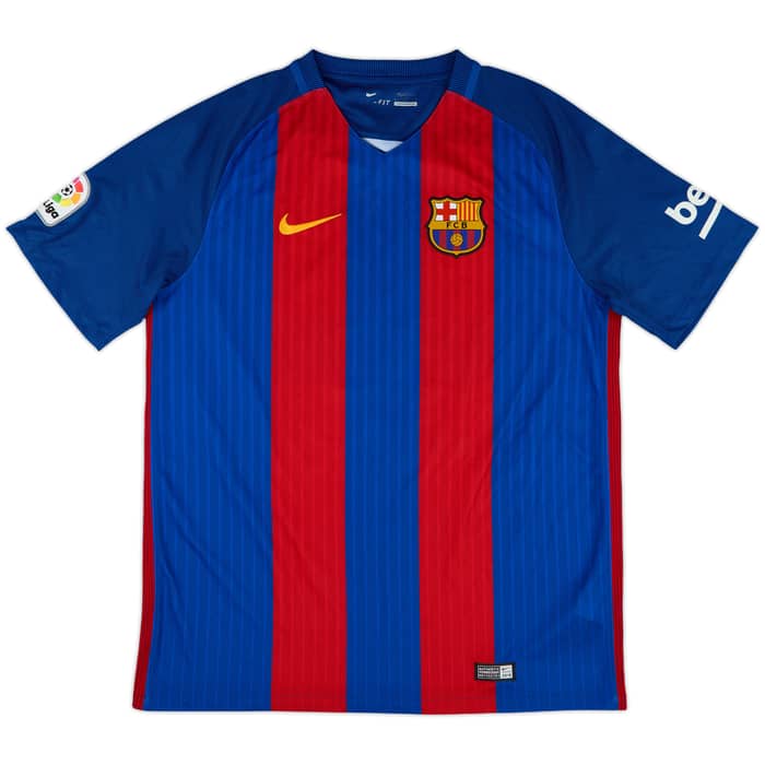 2016-17 Barcelona Home Shirt Pique #3 - 8/10 - (L)