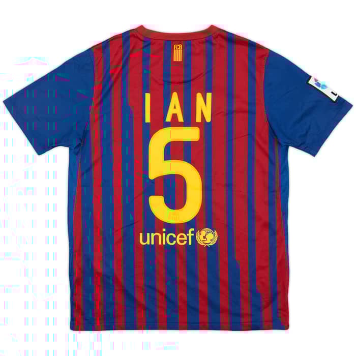 2011-12 Barcelona Home Shirt Ian #5 - 7/10 - (L.Boys)