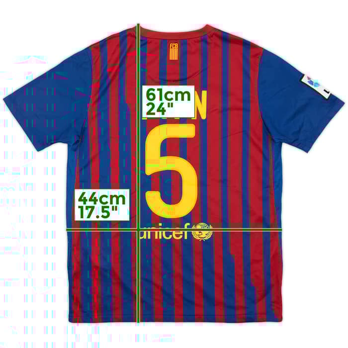 2011-12 Barcelona Home Shirt Ian #5 - 7/10 - (L.Boys)