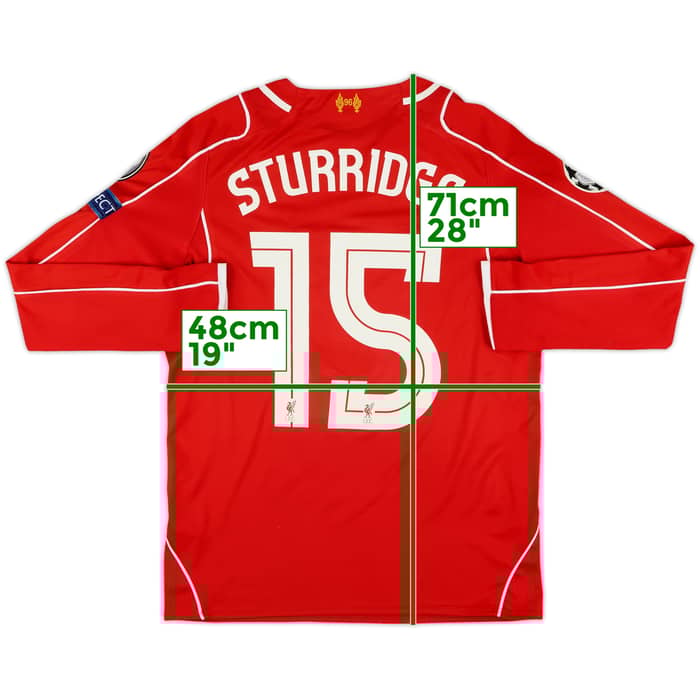 2014-15 Liverpool Home L/S Shirt Sturridge #15 - 8/10 - (M)