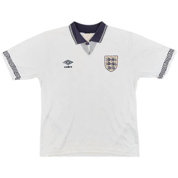 1990-92 England Home Shirt - 6/10 - (Y)