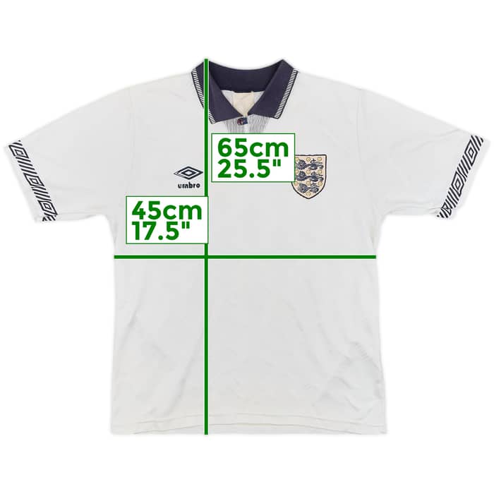 1990-92 England Home Shirt - 6/10 - (Y)
