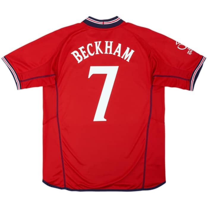 2002-04 England Away Shirt Beckham #7 - 8/10 - (L)