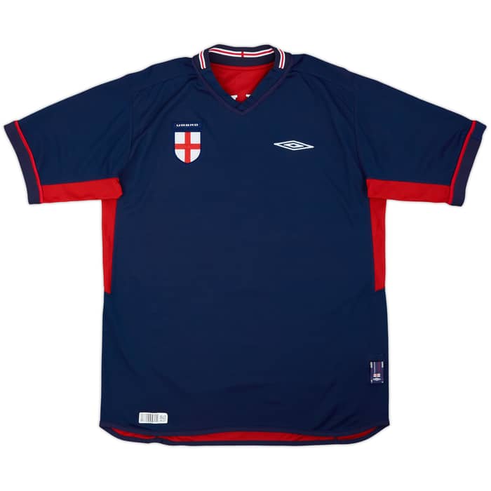 2002-04 England Away Shirt Beckham #7 - 8/10 - (L)