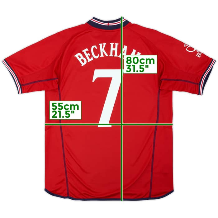 2002-04 England Away Shirt Beckham #7 - 8/10 - (L)