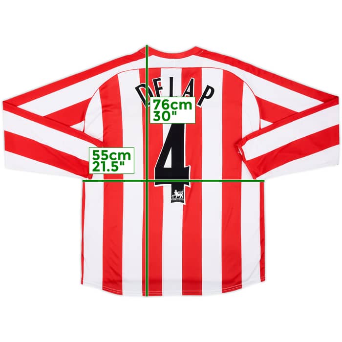 2005-07 Sunderland Home L/S Shirt Delap #4 - 9/10 - (L)