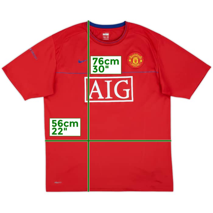 2008-09 Manchester United Nike Training Shirt - 8/10 - (XL)