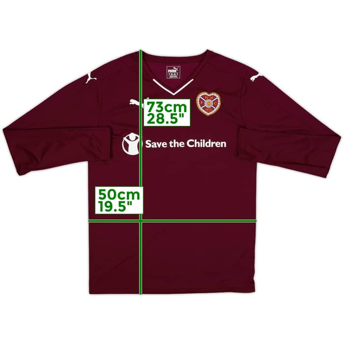 2015-16 Hearts Home L/S Shirt - 8/10 - (M)