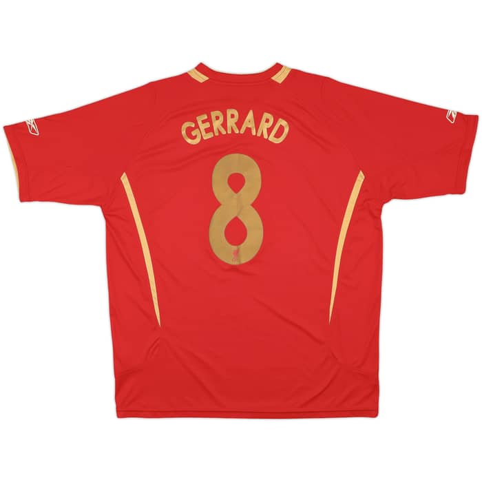 2005-06 Liverpool CL Home Shirt Gerrard #8 - 6/10 - (XL)