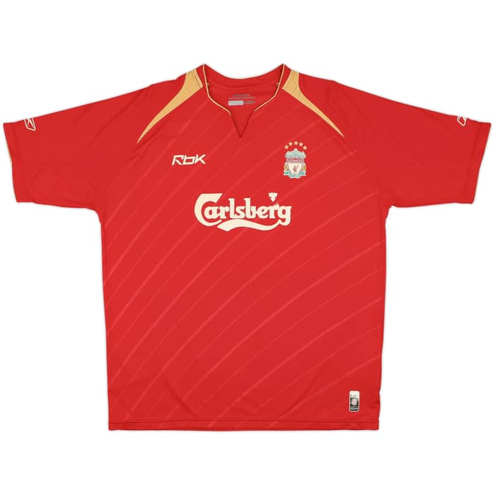 2005-06 Liverpool CL Home Shirt Gerrard #8 - 6/10 - (XL)