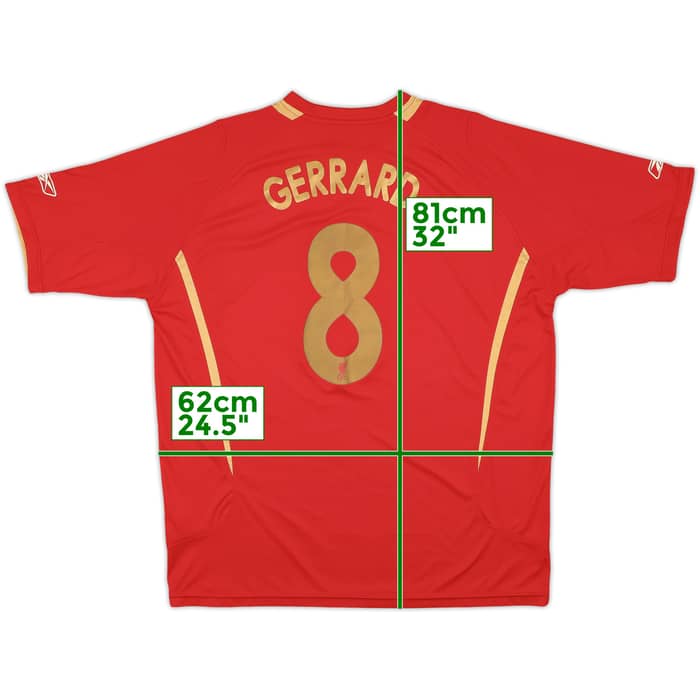 2005-06 Liverpool CL Home Shirt Gerrard #8 - 6/10 - (XL)