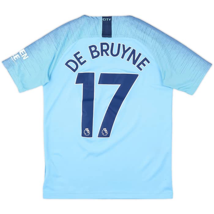 2018-19 Manchester City Home Shirt De Bruyne #17 - 5/10 - (XL.Boys)