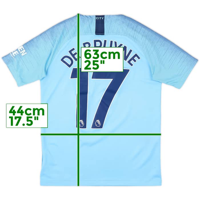 2018-19 Manchester City Home Shirt De Bruyne #17 - 5/10 - (XL.Boys)