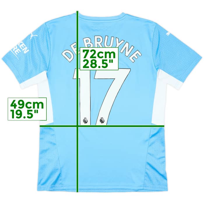 2021-22 Manchester City Home Shirt De Bruyne #17 - 9/10 - (M)