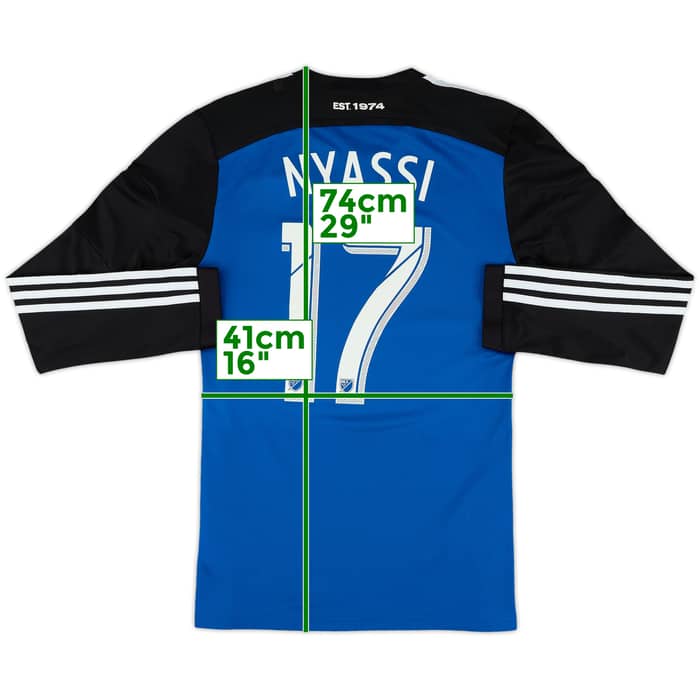 2014-15 San Jose Earthquakes Authentic Home L/S Shirt Nyassi #17 - 10/10 - (M)