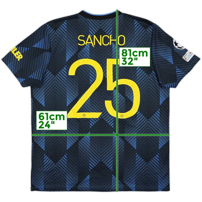 2021-22 Manchester United Third Shirt Sancho #25 - 8/10 - (XL)