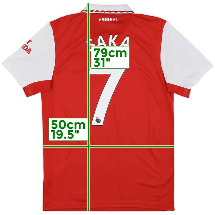 2022-23 Arsenal Home Shirt Saka #7 - 6/10 - (M)