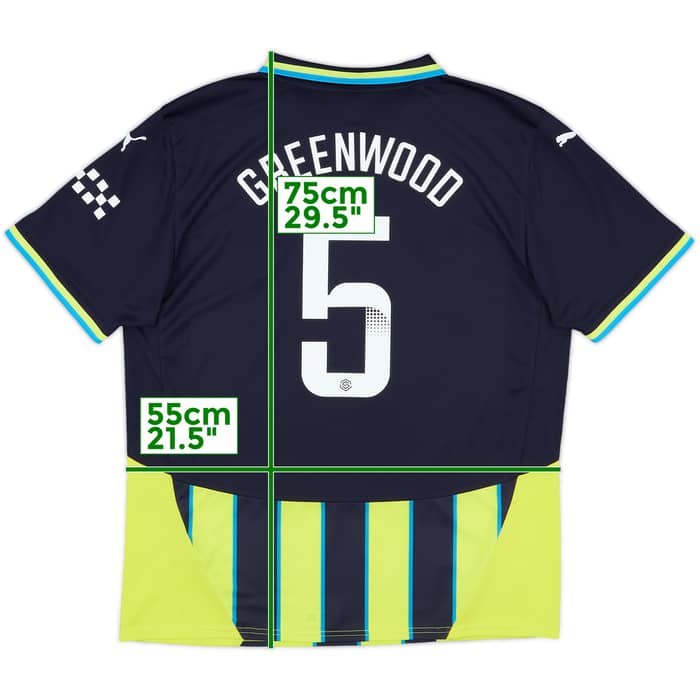 2024-25 Manchester City Women's Away Shirt Greenwood #5 - 10/10 - (Men's L)