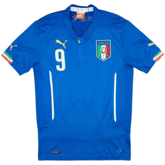 2014-15 Italy Home Shirt Balotelli #9 - 8/10 - (M)