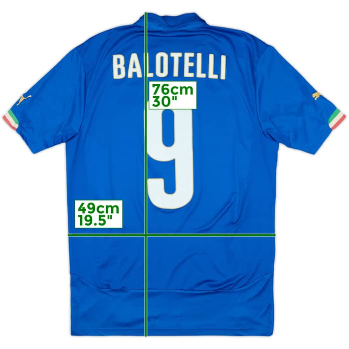 2014-15 Italy Home Shirt Balotelli #9 - 8/10 - (M)