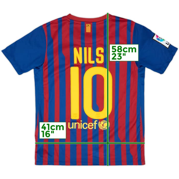 2011-12 Barcelona Home Shirt Nils #10 - 8/10 - (M.Boys)