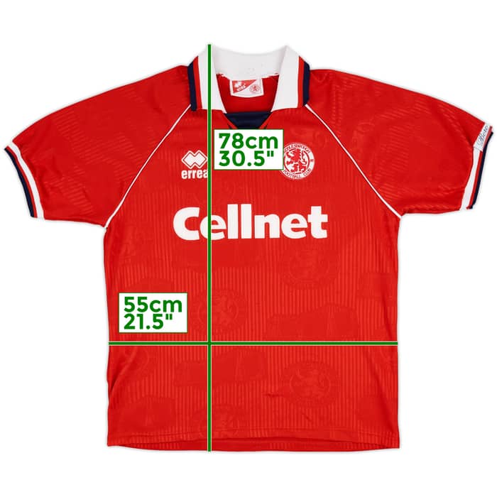 1995-96 Middlesbrough Home Shirt - 8/10 - (L)