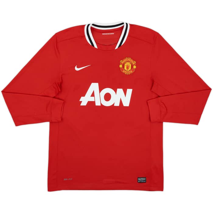 2011-12 Manchester United Home L/S Shirt Rooney #10 - 8/10 - (M)