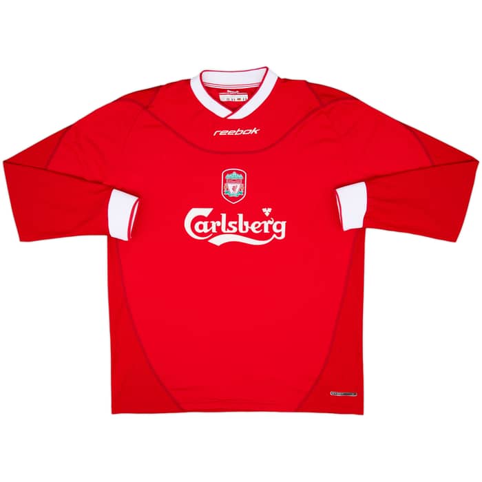 2002-04 Liverpool Home L/S Shirt Cheyrou #28 - 8/10 - (L)