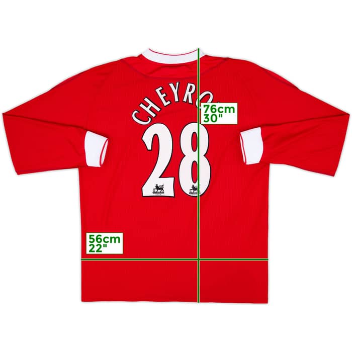 2002-04 Liverpool Home L/S Shirt Cheyrou #28 - 8/10 - (L)