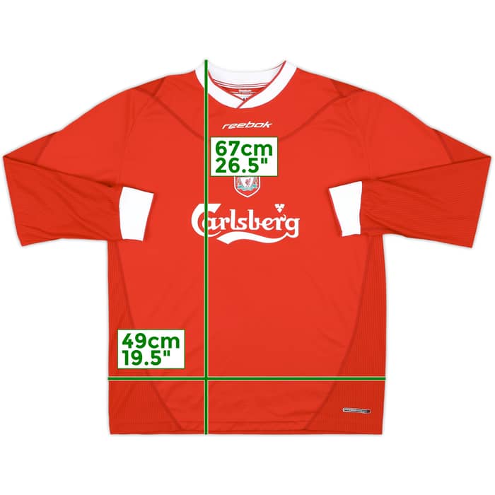 2002-04 Liverpool Home L/S Shirt Henchoz #2 - 9/10 - (L)
