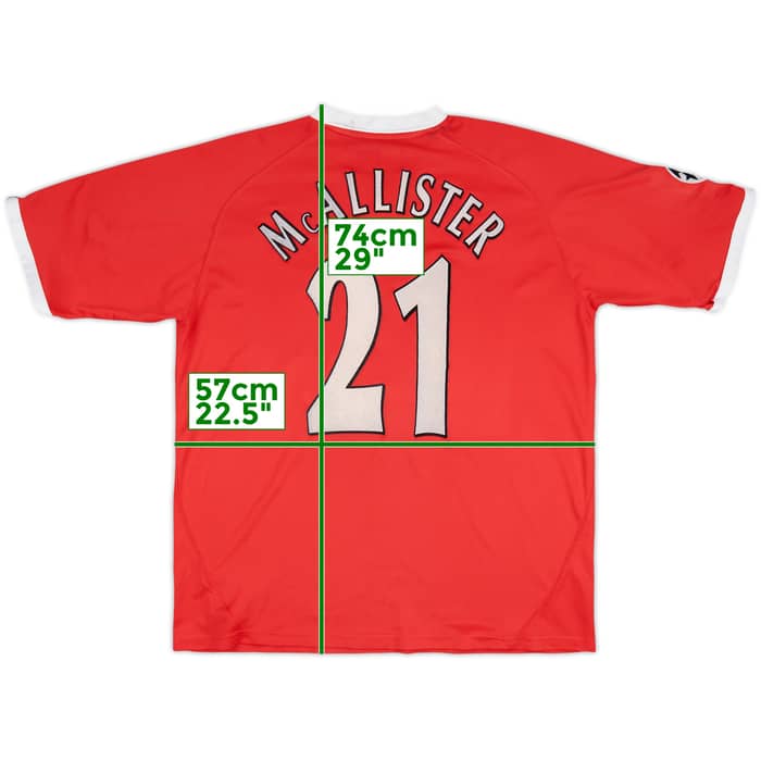 2001-03 Liverpool CL Shirt McAllister #21 - 5/10 - (L)