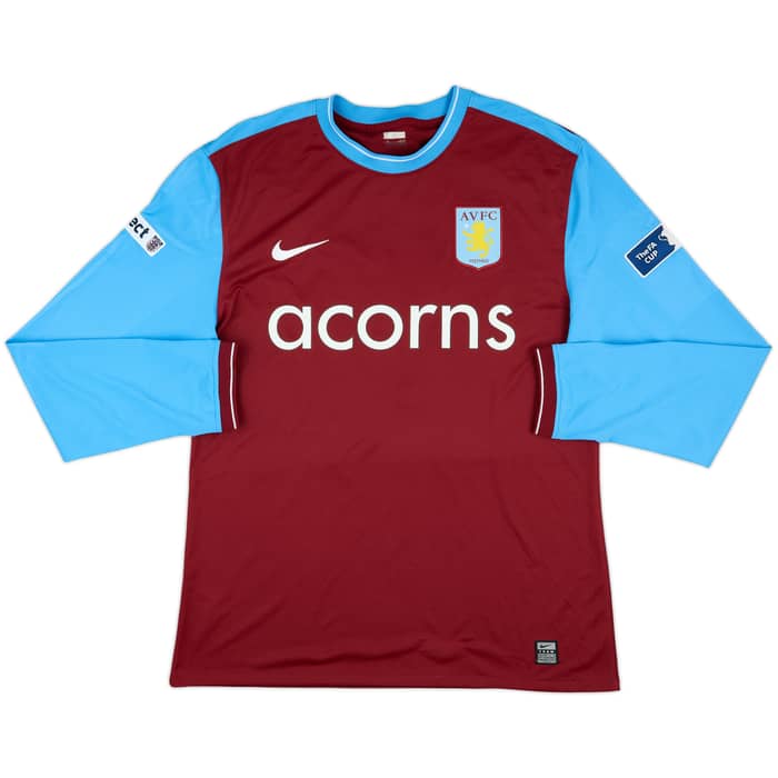 2009-10 Aston Villa Match Issue FA Cup Home L/S Shirt Hogg #50