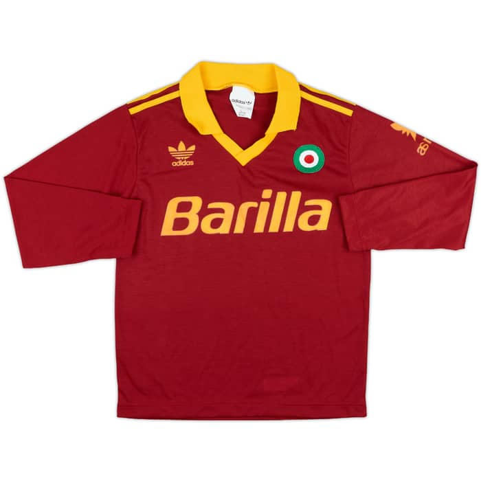 1991-92 Roma Home L/S Shirt and Shorts - 10/10 - (XXS)