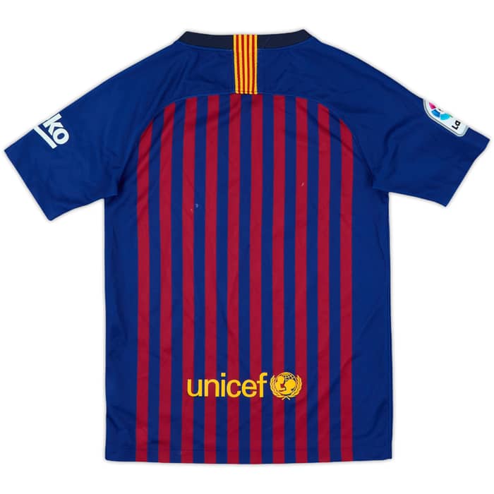 2017-18 Barcelona Home Shirt - 7/10 - (M.Boys)