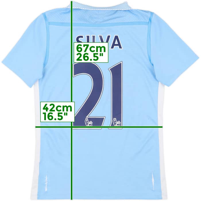 2011-12 Manchester City Home Shirt Silva #21 - 7/10 - (S)