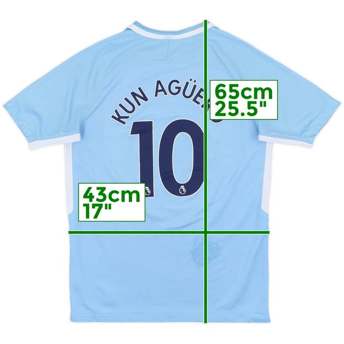 2017-18 Manchester City Home Shirt Kun Aguero #10 - 5/10 - (L.Boys)