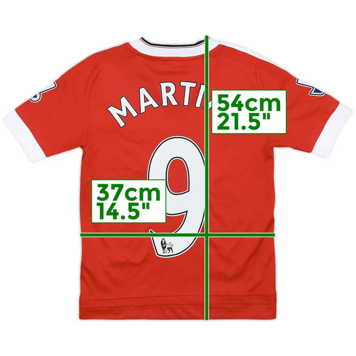 2015-16 Manchester United Home Shirt Martial #9 - 8/10 - (S.Boys)
