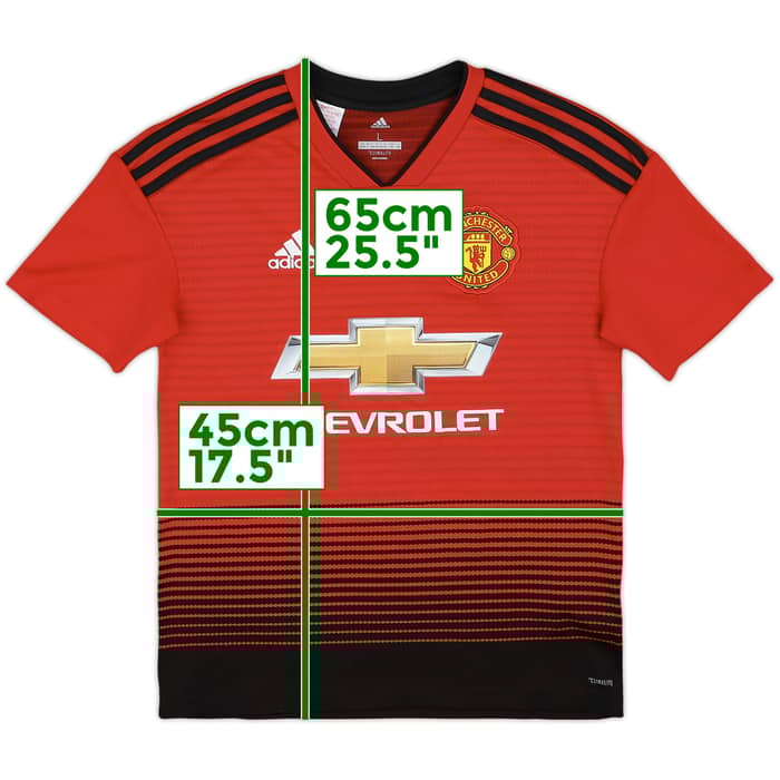 2018-19 Manchester United Home Shirt - 10/10 - (L.Boys)
